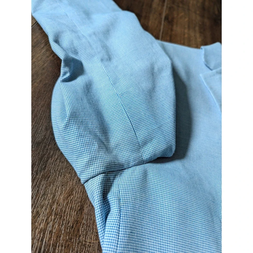 Madison Mens Modern Fit Blue Gingham Suit Jacket 38R Preppy Cotton Summer Lined